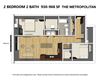 Metropolitan 2 BD 2 BA Floor Plan Metropolitan 2 BD 2 BA Floor Plan